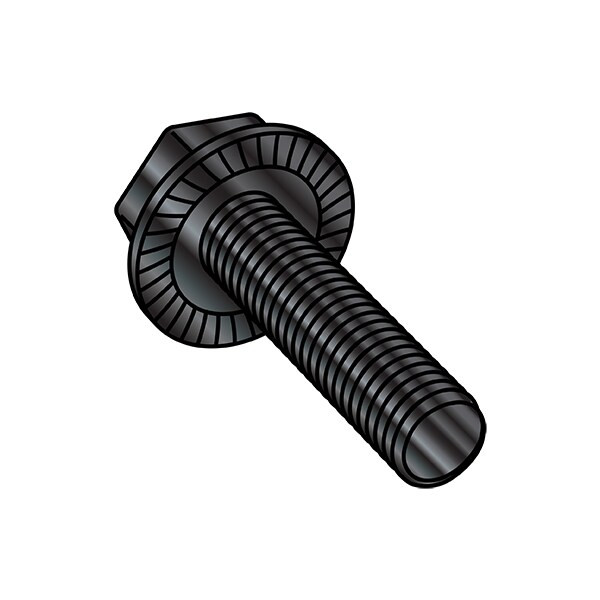 5/16-18in x 1-1/2in Flange Bolts, Black Oxide Steel, 1000 PK