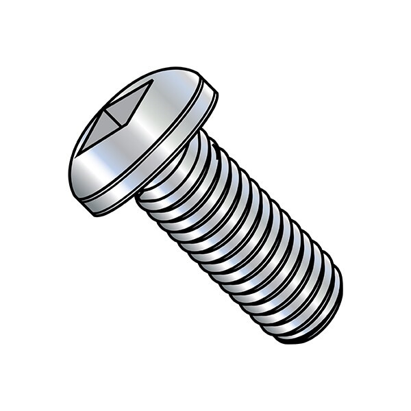 #10-24 x 1/4 in Square Pan Machine Screw, Zinc Plated Steel, 9000 PK