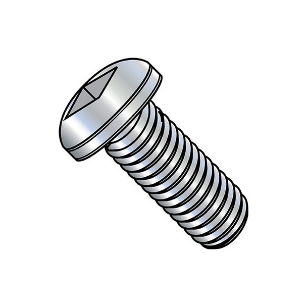 #10-24 x 3/8 in Square Pan Machine Screw, Zinc Plated Steel, 8000 PK