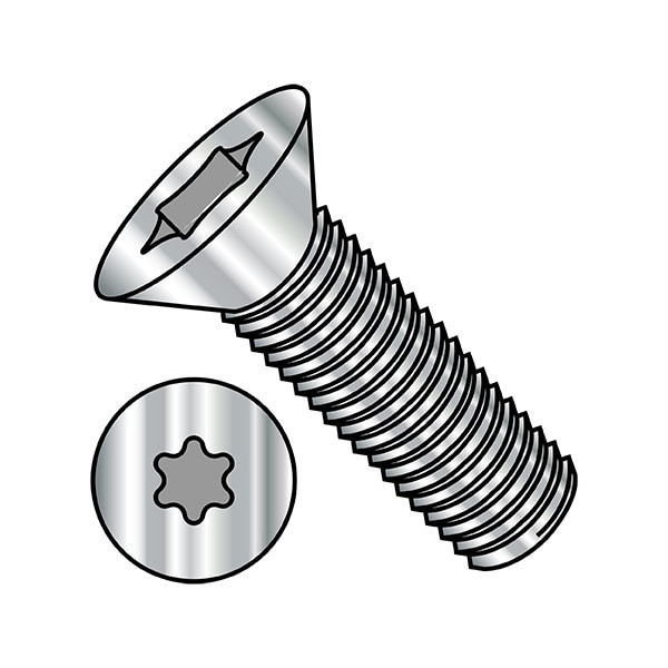 #8-32 x 3/4 in Torx Flat Machine Screw, Plain Stainless Steel, 4000 PK
