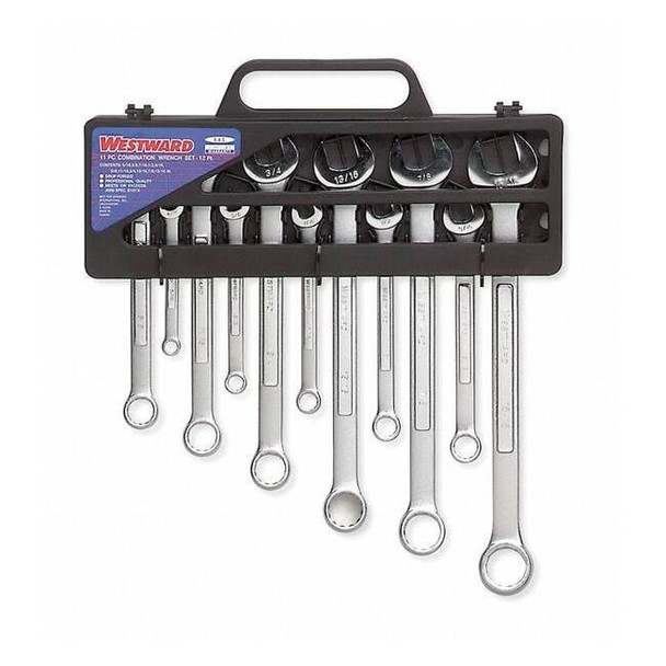 Westward Combo Wrench Set, Satin, 5/16-15/16in, 11Pc 4PL86