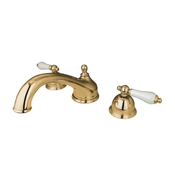 Kingston Brass Roman Tub Faucet, Polished Brass, Deck Mount KS3352PL