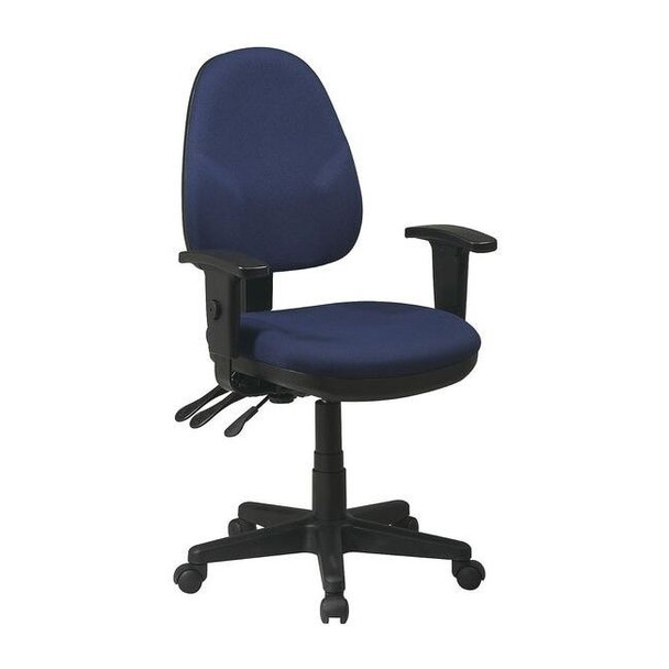 Desk Chair Desk Chair, Adjustable Arms, 20 1/2- Height, Fabric, Navy