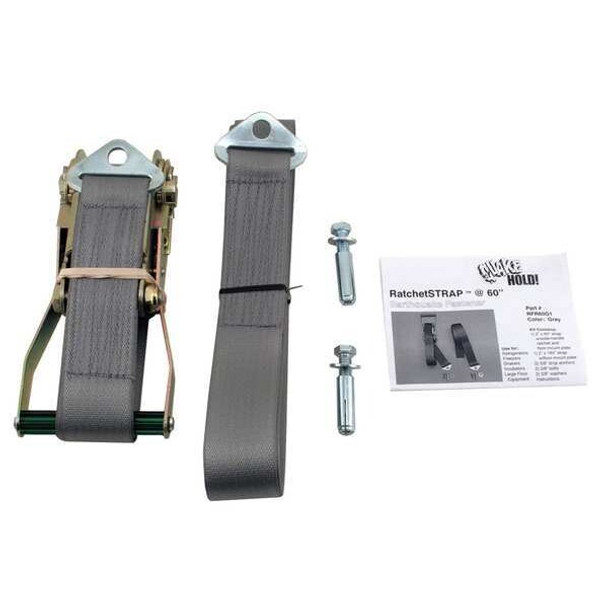 Quakehold! Ratchet Strap,60 In,Gray RF.R60.G.1