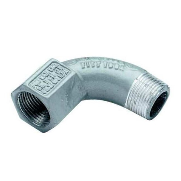 IMC 90 Deg Elbow, 1/2 in, Threaded, Aluminum, Powder Coated, Gray