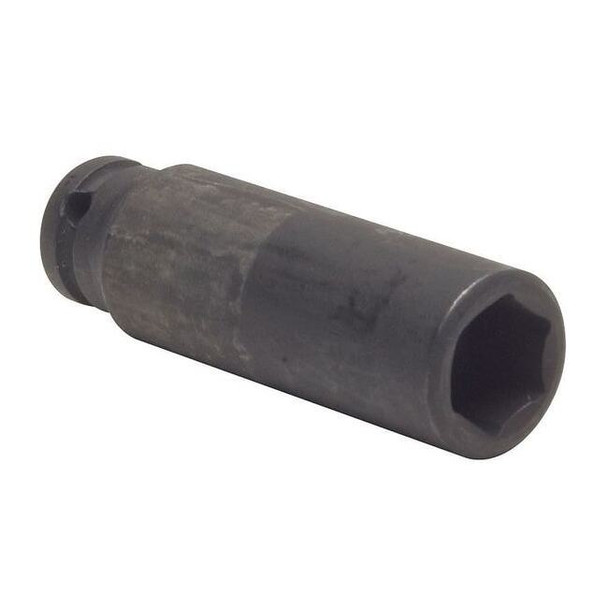 WESTWARD 1/4 in Drive Impact Socket Deep Socket, Black Oxide, Steel,5.5 mm