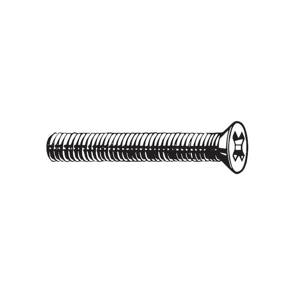 M2-0.40 x 16 mm Phillips Flat Machine Screw, Plain 18-8 Stainless Steel, 100 PK