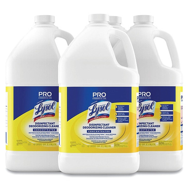 Lysol Disinfectant Cleaner, Jug, Lemon, 4 PK 19200-99985
