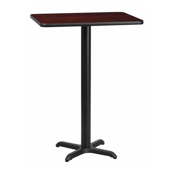 Rectangle Laminate Table, 24" W, 30" L, 43.125" H, Laminate Top, Wood Grain