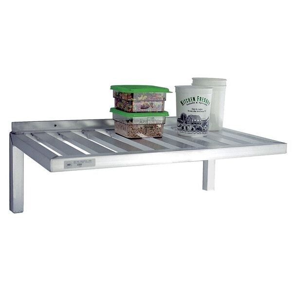 New Age Industrial Aluminum Wall Shelf, 24"D x 60"W x 13-1/2"H, Silver 1124