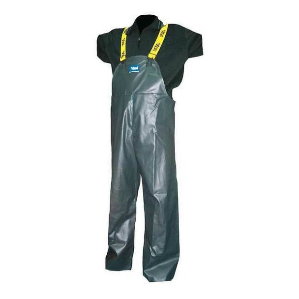 Viking Rain Bib Pants, Polyester, PVC, 34 in Inseam, Green, Size 4XL 4110P-XXXXL