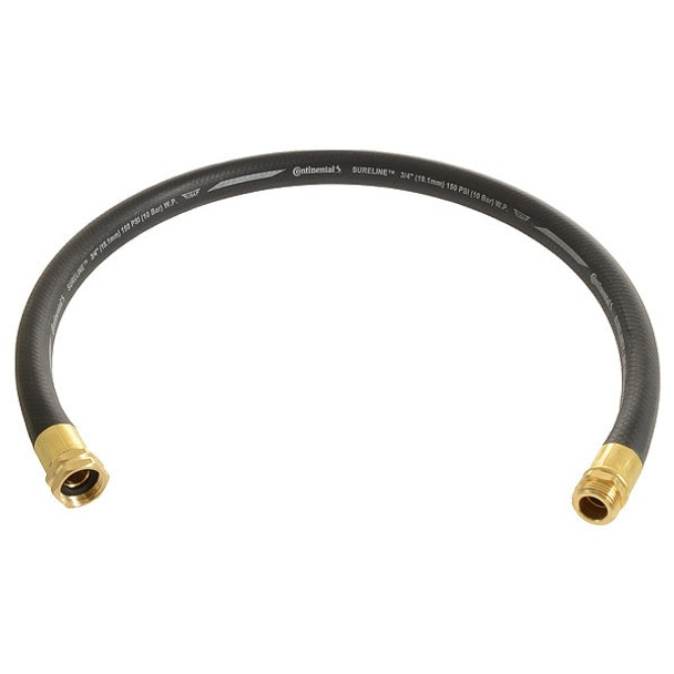 3/4 in ID x 6 ft L Garden Leader Hose, EPDM Tube, Black, Brass x Brass Fitting