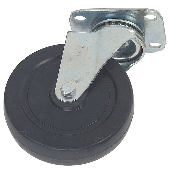 Manufacturer Varies Swivel NSF-Listed Plate Caster,Rubber,5 in.,200 lb. 4W907
