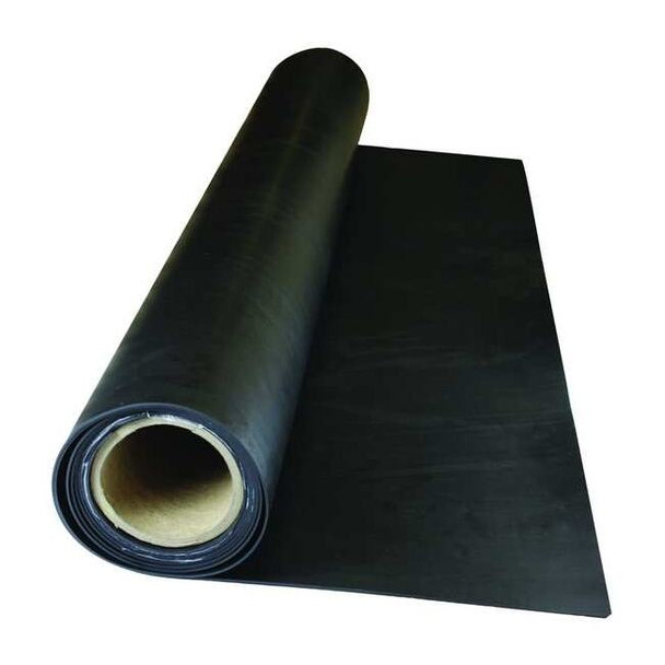 1/8" Comm. Grade Neoprene Rubber Roll, 36"x10 ft., Black, 70A