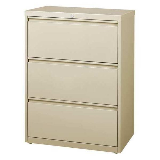 Hirsh 30 in W 3 Drawer Lateral File Cabinet, Putty,  A4/Legal/Letter 14973