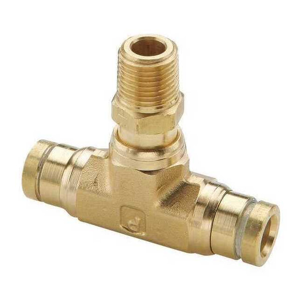 Parker Tee, MNPT 1/4", Tube 3/8", Push-Fit 3/8" 172PTC-6-4