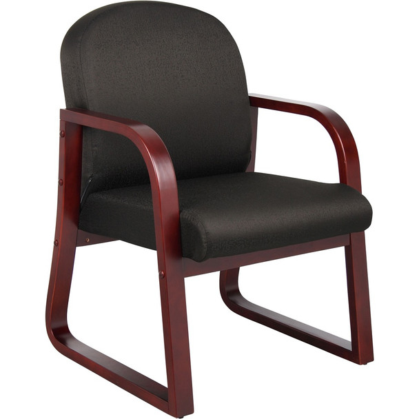 Boss Mahogany Frame Side Chair - Black - 1 Each