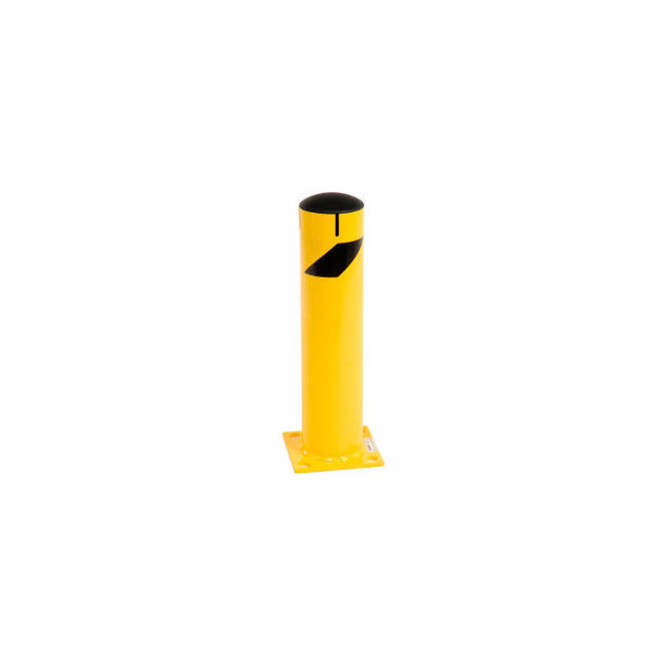 Global Industrial Steel Safety Bollard W/Chain Slots & Removable Cap 5.5""D x 24