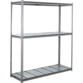 Global Industrial 3 Shelf Heavy Duty Boltless Shelving Z Beam Starter 72Wx24Dx84