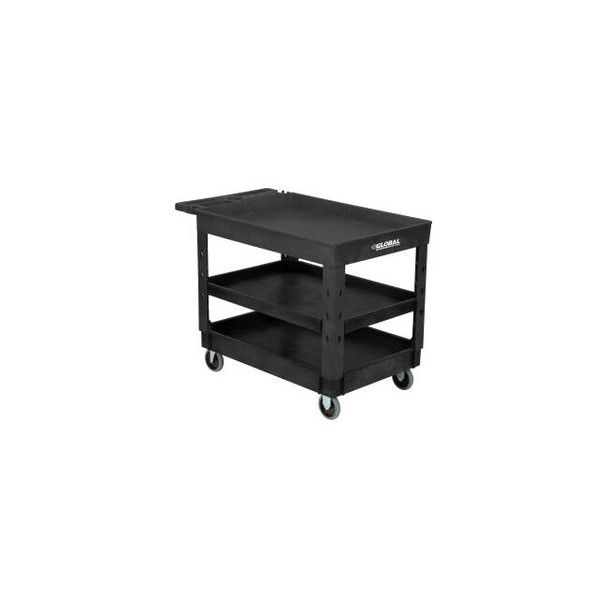 Global Industrial Tray Top Utility Cart w/3 Shelves 44""L x 25-1/2""W x 32-1/2""
