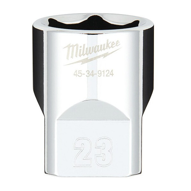 1/2 in. Drive 23mm Metric 6-Point Socket with FOUR FLAT Sides