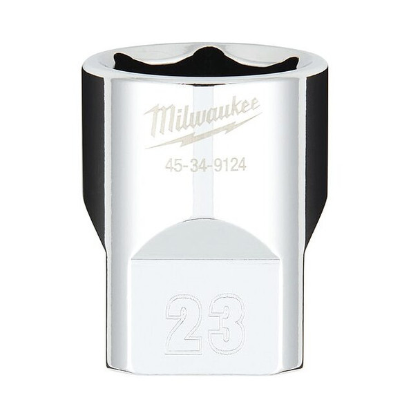 1/2 in. Drive 23mm Metric 6-Point Socket with FOUR FLAT Sides