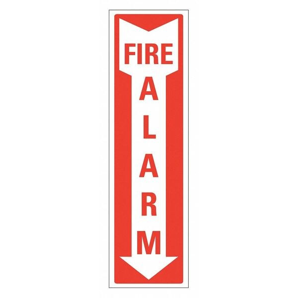Fire Sign, 14 in Height, 4 in Width, Aluminum, Horizontal Rectangle, English
