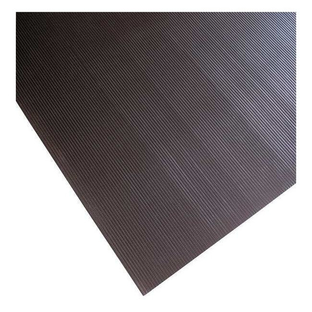 Notrax Traction Runner, 3/8 in Thickness, Vinyl, 105 ft L, Black 730C0024BL