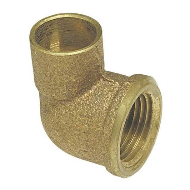Nibco Elbow, Bronze, Cup 3/4 in, FNPT 1/2 in 7073R-LF 3/4X1/2