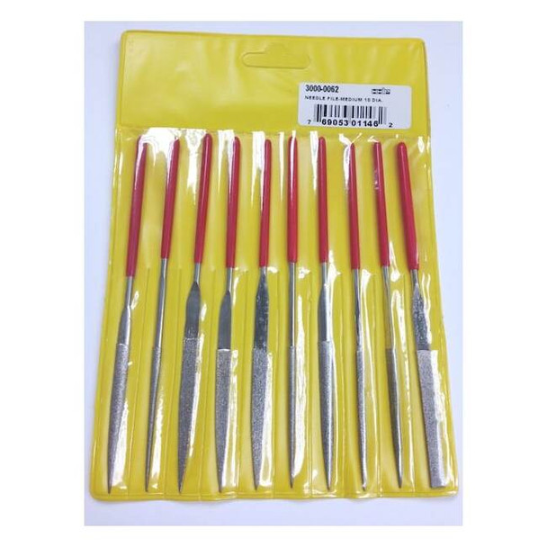 Hhip 10 Piece Medium Coarse Diamond Needle File Set 3000-0062
