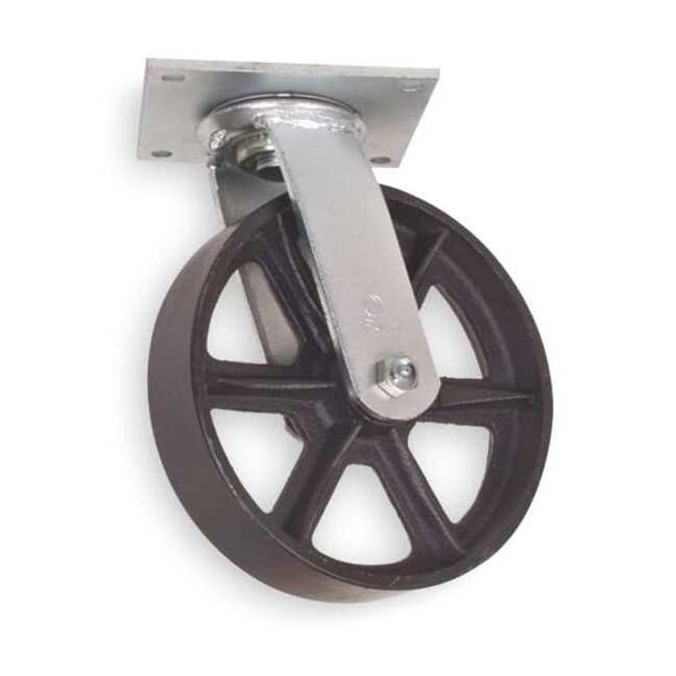 Manufacturer Varies Swivel Plate Caster,Cast Iron,8 in.,1200 lb. 1NVR4
