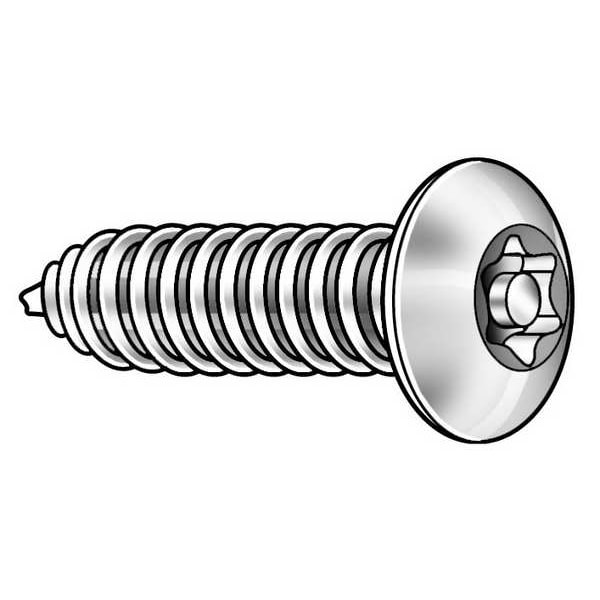 Sheet Metal Screw, #10 x 1/2 in, Zinc Plated Steel Pan Head Torx Drive, 50 PK