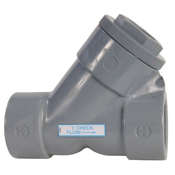 Hayward Flow Control Y-Check Valve, 1-1/2", PVC/EPDM, Socket YC10150SE