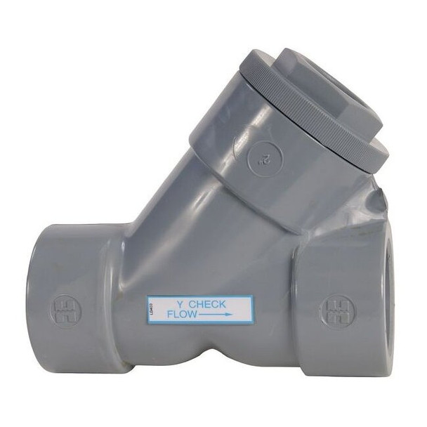 Hayward Flow Control Y-Check Valve, 1-1/2", PVC/EPDM, Socket YC10150SE