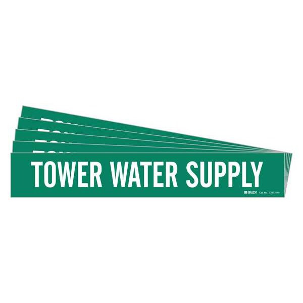 Brady Pipe Marker,Tower Water Supply,PK5, 7287-1HV-PK 7287-1HV-PK
