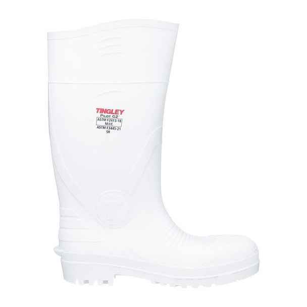 Tingley Men's Pilot G2 Tall Rubber Boots, Composite Toe, White, M8/W10 31268