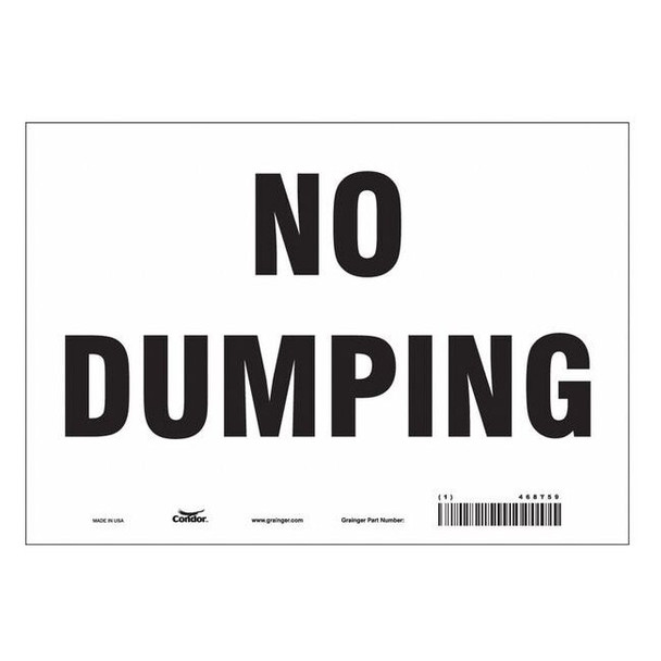 Condor No Dumping, 10 in W x 7 in H, Vertical Rectangle, Vinyl, 468T59 468T59