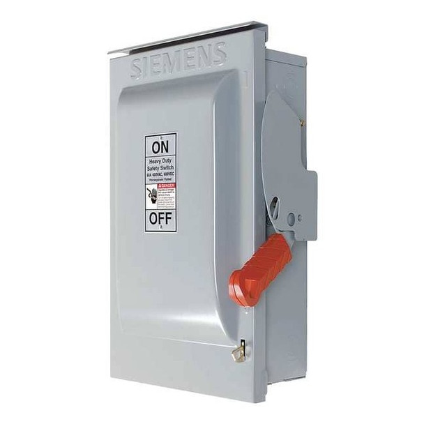 Siemens Fusible, Safety Switch, Heavy Duty, 600 V, 3PST, NEMA 3R HF362NR