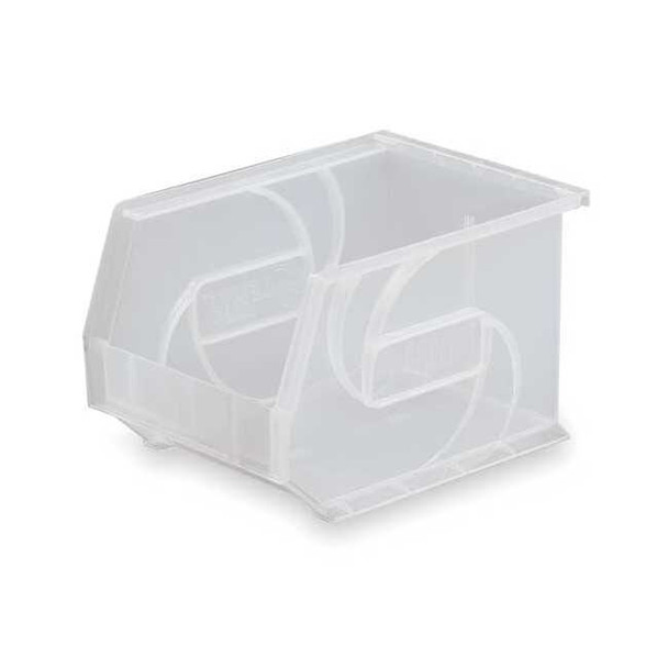 Hang & Stack Storage Bin, Plastic, Clear, 7 in H, 16 1/2 in W, 14 3/4 in L