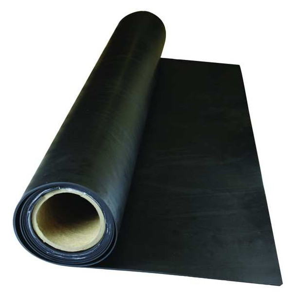 1/8" Comm. Grade Buna-N Rubber Roll, 36"x10 ft., Black, 60A
