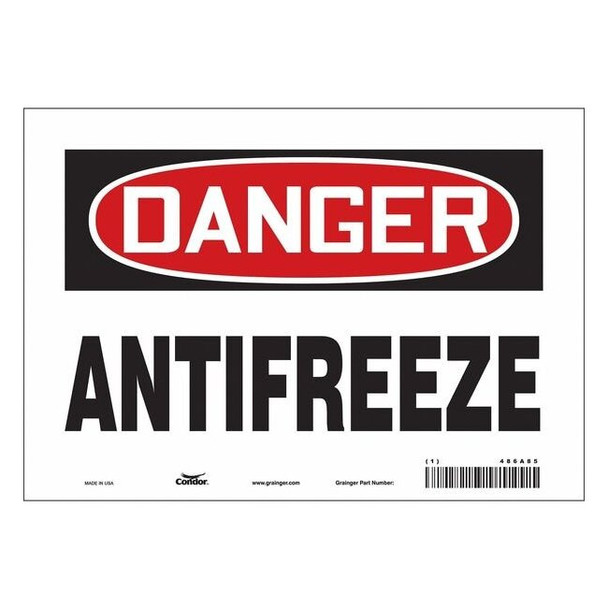Chemical Sign, 7 in H, 10 in W, Vinyl, Vertical Rectangle, English, 486A85