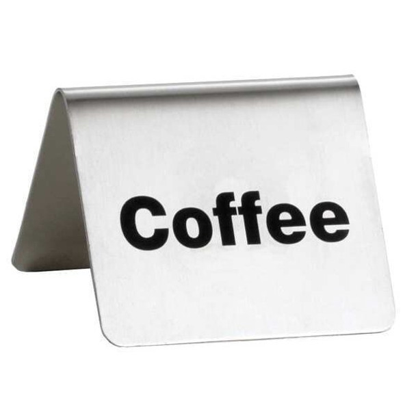 Tablecraft Coffee Sign,2 in H,Silver B1 Tablecraft Coffee Sign,2 in H,Silver B1