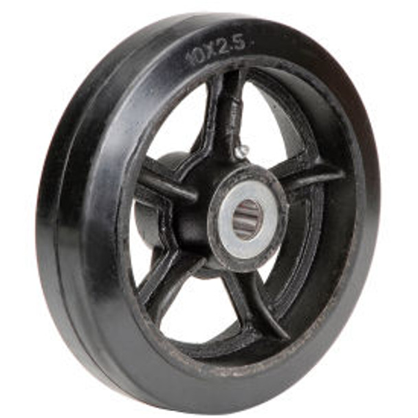 Global Industrial 10"" x 2-1/2"" Mold-On Rubber Wheel - Axle Size 1""