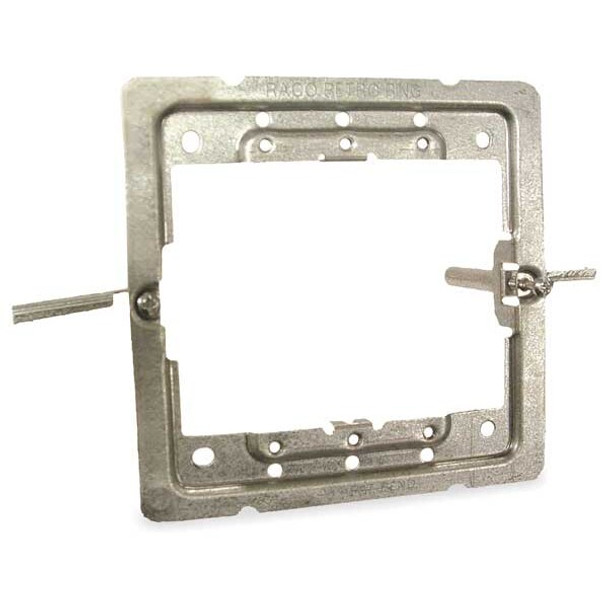 Raco Box Support,Retro Ring,4 In,2-Gang 206RAC