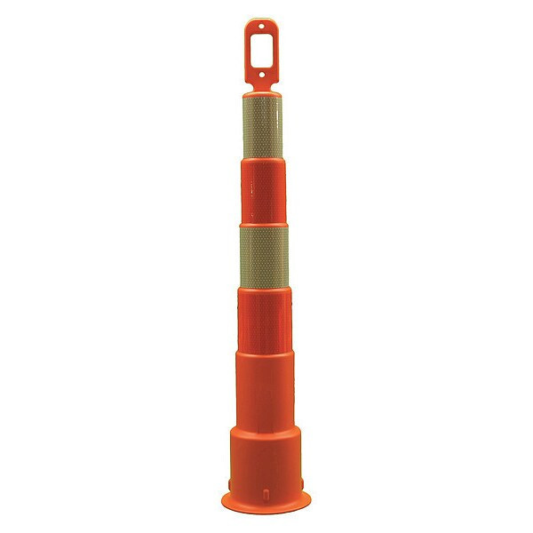Trim Line Channelizer, HDPE, Diamond, 49 in Height, 8 Length, 4 lb, Orange