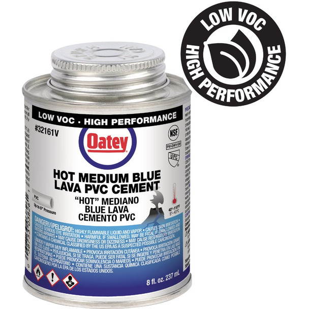 Oatey 8 Oz. Low Voc Medium Bodied Blue Lava PVC Cement 32161V
