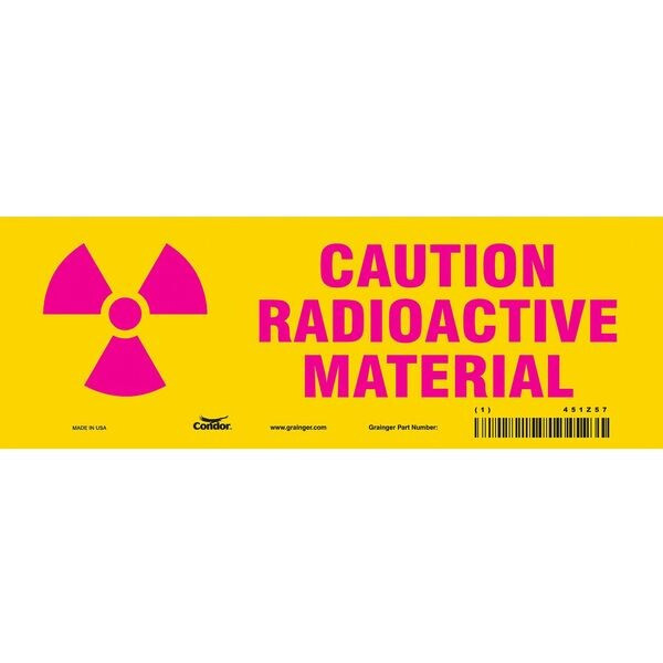 Condor Safety Sign, 3 1/2 in H, 10 in W, Vinyl, Vertical Rectangle,451Z57 451Z57