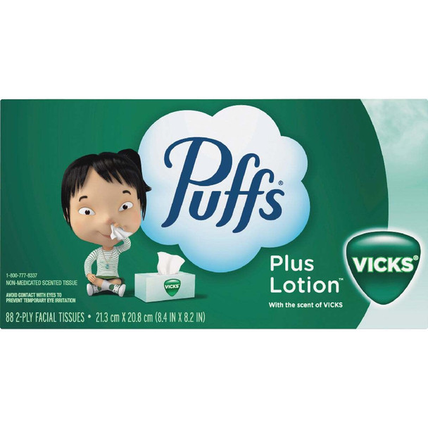 Puffs Plus Lotion Facial Tissue With Vick's Scent (88-Count) Pack of 24