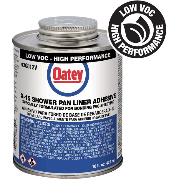 Oatey 16 Oz. Low Voc X-15 Shower Pan Liner Adhesive PVC Cement 30812V