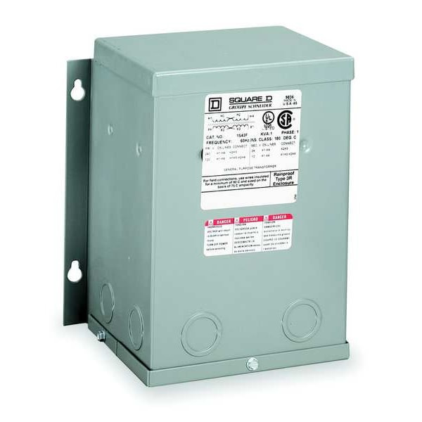 Square D General Purpose Transformer, 3 kVA, NEMA 3R, 120/240V AC, 480V AC 3S40F